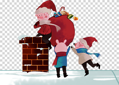 모자_잡화 계절 기념일 감정 새끼 크리스마스 겨울 풍경 돼지 파일형식 산타클로스 아기돼지 선물 행복 준비 축제 놀이 설경 가정 산타모자 편집이미지 PNG