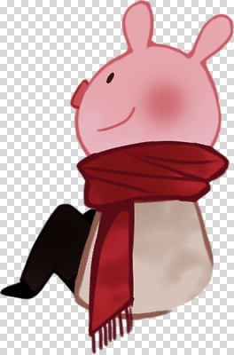 계절 컬러 감각 파일형식 분홍색 동물 빨간스카프 겨울 편안함 따뜻함 표정 캐릭터 오브젝트 디자인 편집이미지 PNG