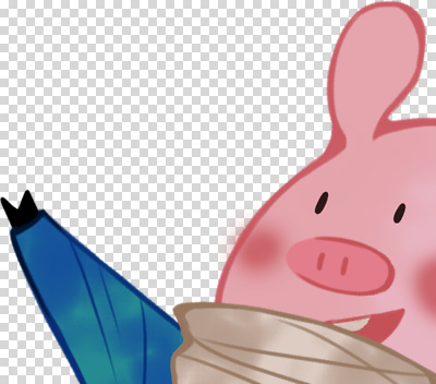 음식 컬러 컨셉 포유류 관계 표정 신체부위 파일형식 돼지 캐릭터 귀여움 담요 따뜻함 파란색 옷 손 웃음 동물 장면 밥 친구 편집이미지 PNG