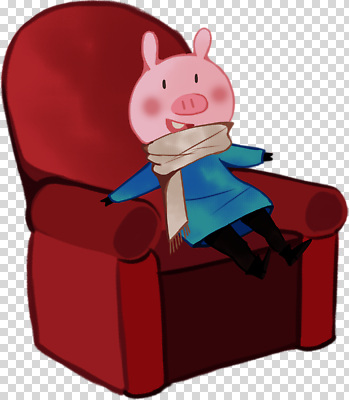 동물 캐릭터 새끼 의자 사람 내부 목도리 돼지 파일형식 아기돼지 소파 스카프 실내 동물캐릭터 만화 놀이 어린이 편집이미지 PNG