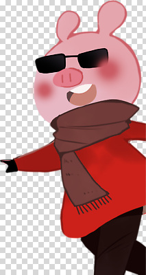 옷 감정 컨셉 포유류 표정 파일형식 돼지 귀여움 빨간옷 웃음 행복 캐릭터 놀이 스타일 즐거움 컬러 표현 편집이미지 PNG