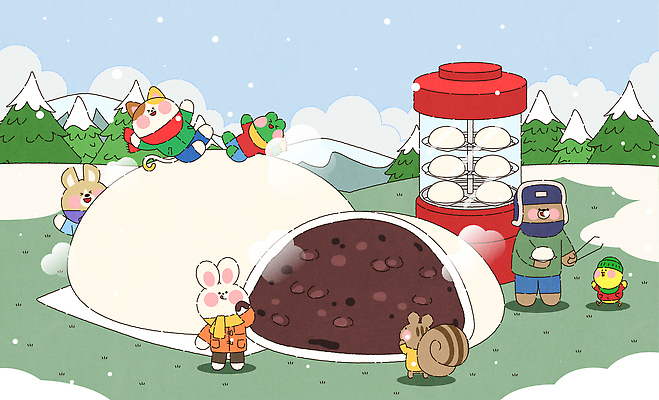 계절 감정 음식 빵 컨셉 관계 디저트 표정 생태계 파일형식 벡터 호빵 겨울 동물 만두 친구 산 모션 자연 즐거움 풍경 캐릭터 귀여움 모임 소통 놀이 조화 행복 웃음 국내일러스트 AI파일 일러스트 겨울간식