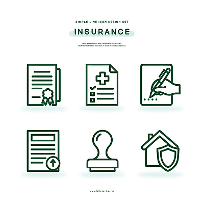 아이콘 디자인 그래픽 도장 라인아이콘 문서 심플 서명 보험 계산서 건강보험 2D아이콘 AI파일 파일형식 벡터