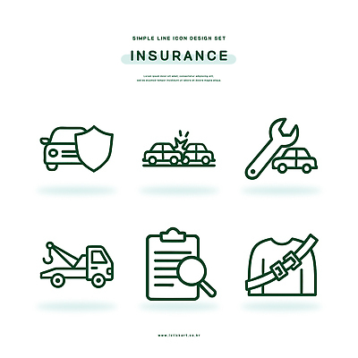 아이콘 디자인 생각 자동차 안전 수리 보호 고객 라인아이콘 서비스 견인 계약서 보험 로그 보장 2D아이콘 AI파일 육상교통 컨셉 파일형식 벡터