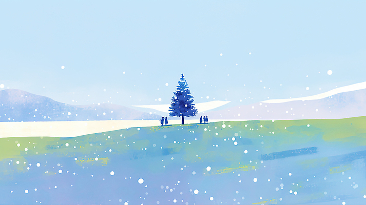 JPG 나무 겨울 일러스트 모션 자연 하늘 날씨 산 따뜻함 사람 풍경 초원 평화 모임 눈송이 차가움 평원 국내일러스트 AI일러스트 AI콘텐츠 식물 계절 컨셉 눈_날씨 생태계 파일형식