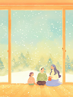 JPG 나무 행복 감정 창 어린이 컬러 겨울 일러스트 가족 자연 조명 실내 따뜻함 대화 풍경 평화 즐거움 송이 스토리 국내일러스트 식물 계절 무기 컨셉 관계 말하기 사람 내부 생태계 파일형식