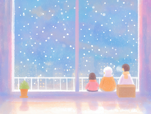 JPG 감정 겨울 일러스트 가족 엄마 휴식 함께함 따뜻함 대화 사랑 풍경 평화 자녀 시간 눈송이 추억 소중 창가 즐거움 국내일러스트 계절 컨셉 창문 관계 눈_날씨 말하기 파일형식