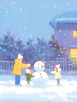 JPG 행복 크리스마스 겨울 일러스트 가족 자연 눈사람 놀이 주택 따뜻함 빛 시골 눈송이 저녁 즐거움 눈사태 겨울풍경 국내일러스트 계절 기념일 감정 관계 눈_날씨 풍경 건물 야간 생태계 파일형식