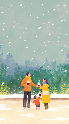 JPG 나무 커플 행복 어린이 겨울 일러스트 가족 모션 자연 따뜻함 사랑 풍경 만남 시간 즐거움 외출 소통 따뜻한음료 흰눈 국내일러스트 식물 계절 감정 음료 컨셉 관계 눈_날씨 사람 생태계 파일형식