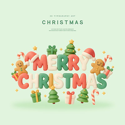 PSD 편집이미지 기념일 크리스마스 겨울 사탕 선물 타이포그라피 장식 크리스마스트리 파티 3D 축하 생일 설탕 생크림 젤리 편집3D 문자 계절 컨셉 디저트 이벤트 크림 디지털합성 파일형식