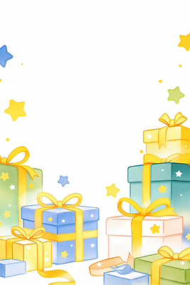 JPG 디자인 기념일 행복 별 리본 어린이 컬러 크리스마스 일러스트 포장 기념 선물 이벤트 장식 파티 축제 기쁨 축하 생일 파티용품 뷰티풀 국내일러스트 AI일러스트 AI콘텐츠 자연요소 감정 컨셉 사람 이벤트용품 파일형식