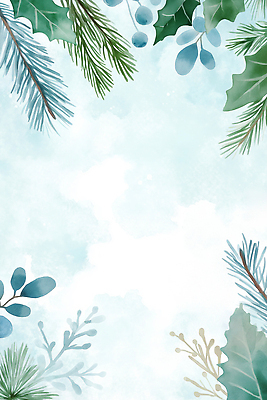 JPG 식물 계절 컬러 백그라운드 잎 크리스마스 겨울 일러스트 자연 수채화 프레임 장식 파란색 흰색 나뭇가지 분위기 오브젝트 그림 뷰티풀 창의성 배경지 국내일러스트 AI일러스트 AI콘텐츠 나무 기념일 컨셉 생태계 파일형식