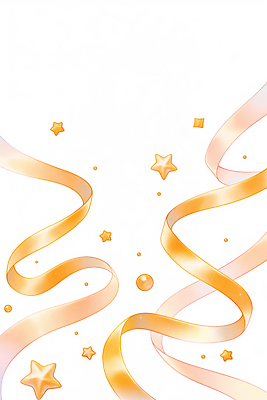 JPG 디자인 별 리본 백그라운드 일러스트 기념 미소 이벤트 장식 파티 축제 기쁨 금색 원형 분위기 우아함 그림 심플 연말 창의력 테마 벡터 국내일러스트 자연요소 도형 감정 컬러 컨셉 표정 파일형식