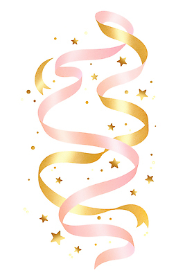 JPG 디자인 별 리본 분홍색 컬러 백그라운드 일러스트 기념 이벤트 장식 파티 축제 기쁨 금색 축하 굴곡 뷰티풀 순간 연말 창의성 스타일 국내일러스트 자연요소 감정 컨셉 파일형식