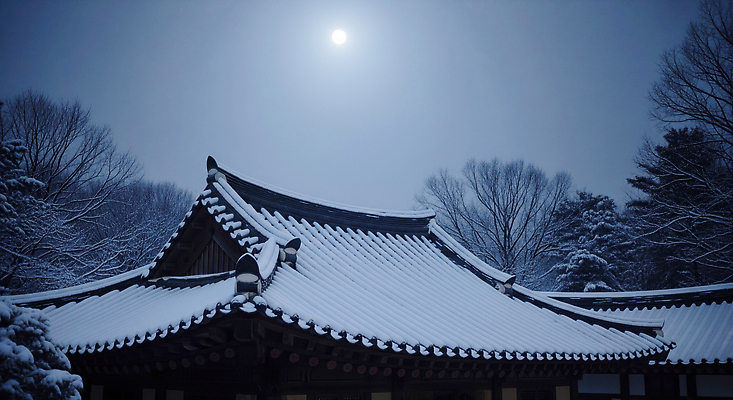 JPG 편집이미지 전통 문화 고건축 겨울 자연 한옥 한국 풍경 역사 편안함 달빛 조용 뷰티풀 편집실사 한국전통 건축물 계절 아시아 달 감각 CG 생태계 파일형식