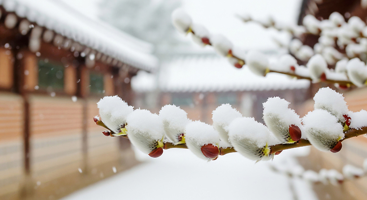 JPG 편집이미지 전통 겨울 자연 아침 가지 한옥 한국 풍경 고요 감상 매화 뷰티풀 차분 편집실사 주간 한국전통 계절 꽃 아시아 컨셉 고건축 채소 CG 생태계 파일형식