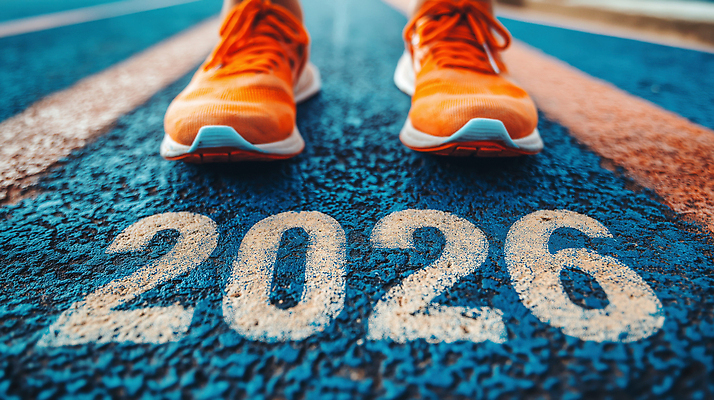 JPG 편집이미지 스포츠 신발 새해 파란색 달리기 운동 경쟁 목표 연습 시작 체육관 트랙 주자 2026년 편집실사 컬러 컨셉 모션 건강 연도 CG 파일형식