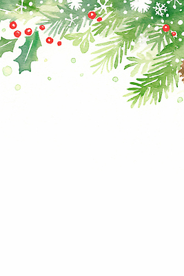 JPG 나무 식물 열매 예술 백그라운드 크리스마스 겨울 일러스트 자연 휴식 수채화 장식 빨간색 초록색 축제 오브젝트 그림 국내일러스트 계절 기념일 컬러 컨셉 생태계 파일형식