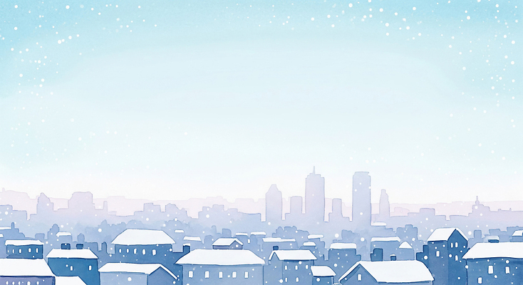 JPG 주간 계절 설경 겨울 일러스트 하늘 날씨 풍경 건물 일상 흰색 도시 도심 차가움 높이 조용 눈내림 국내일러스트 자연요소 건축물 컬러 눈_날씨 라이프 파일형식