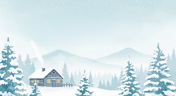 JPG 나무 백그라운드 크리스마스 겨울 일러스트 자연 하늘 산 따뜻함 풍경 평화 고요 숲 편안함 오두막 일요일 흰눈 눈덮임 국내일러스트 식물 계절 기념일 컨셉 눈_날씨 감각 생태계 요일 파일형식