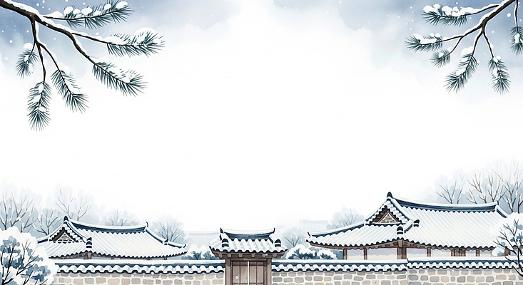 JPG 나무 한국문화 전통 설경 겨울 일러스트 자연 하늘 가지 한국 풍경 장식 고요 차가움 조화 뷰티풀 풍경화 눈덮임 국내일러스트 식물 동양문화 계절 아시아 컨셉 채소 그림 생태계 파일형식
