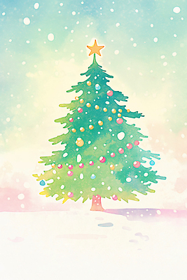 JPG 나무 별 컬러 크리스마스 겨울 일러스트 자연 따뜻함 풍경 장식 초록색 빛 크리스마스트리 평화 축제 기쁨 축하 화려 분위기 뷰티풀 국내일러스트 자연요소 식물 계절 기념일 감정 컨셉 생태계 파일형식