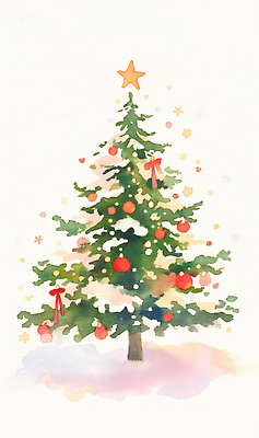 JPG 나무 별 리본 컬러 크리스마스 겨울 일러스트 공 조명 따뜻함 풍경 장식 세트 크리스마스트리 축제 기쁨 편안함 연말 국내일러스트 자연요소 식물 계절 기념일 감정 감각 파일형식