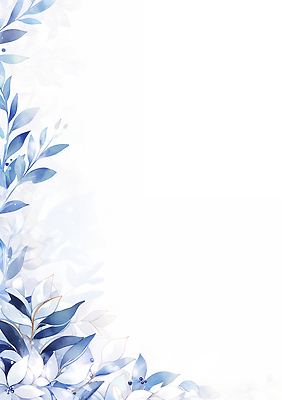 JPG 식물 디자인 예술 컬러 백그라운드 잎 겨울 일러스트 자연 수채화 프레임 그래픽 장식 파란색 정원 공간 흰색 편안함 부드러움 뷰티풀 테마 차분 국내일러스트 계절 컨셉 감각 생태계 파일형식