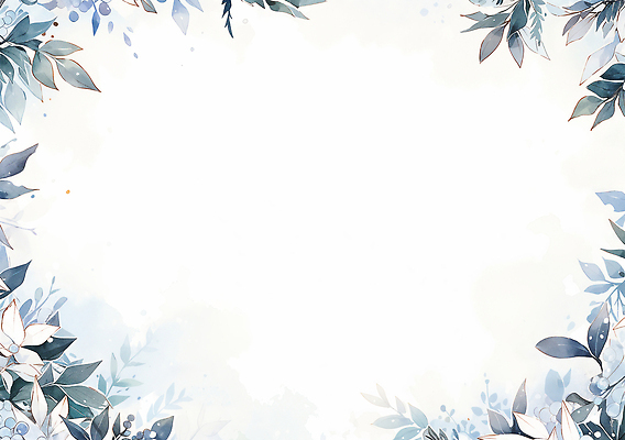 JPG 디자인 꽃 포스터 예술 백그라운드 잎 겨울 일러스트 자연 추상 수채화 프레임 장식 파란색 인테리어 공백 테두리 모던 부드러움 색감 국내일러스트 식물 계절 컬러 무늬 감각 생태계 파일형식