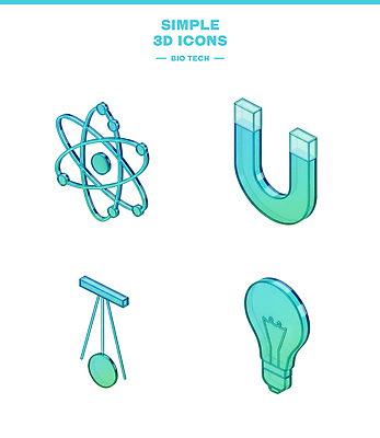 PSD 아이콘 디자인 과학 전구 기술 그래픽 3D아이콘 에너지 생명공학 심플 원자 자석 물리학 생명과학 교육 의학 물리 파일형식