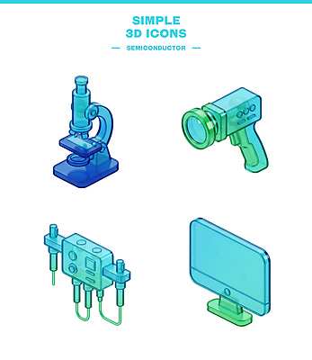 PSD 아이콘 디자인 과학 기술 현미경 실험 전자제품 3D아이콘 3D 모니터 기계 장비 도구 반도체 실험기구 컴퓨터 디지털합성 파일형식