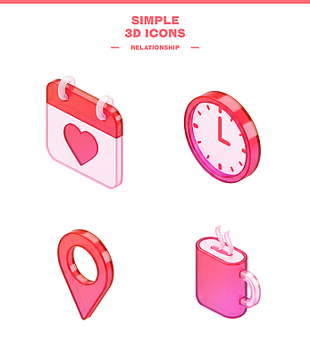 PSD 아이콘 디자인 상징 시계 관계 사랑 일상 그래픽 3D아이콘 머그컵 달력 표현 시간 심플 위치 감정 라이프 컵 파일형식
