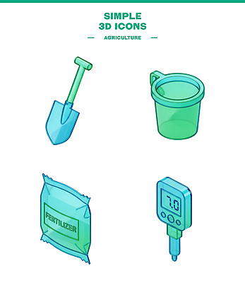 PSD 아이콘 농업 관리 농작물 3D아이콘 환경 농사 흙 도구 농기구 원예 거름 산업 취미 파일형식