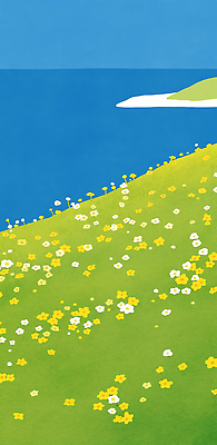 JPG 식물 바다 컬러 여행 꽃밭 일러스트 자연 하늘 생명 바람 휴식 풍경 여름 파란색 평화 환경 봄 언덕 뷰티풀 국내일러스트 AI일러스트 AI콘텐츠 자연요소 계절 꽃 컨셉 날씨 생태계 파일형식