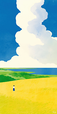 JPG 바다 컬러 여행 하늘색 일러스트 자연 하늘 사람 풍경 초원 초록색 여름 평화 걷기 촬영 고요 봄 뷰티풀 국내일러스트 AI일러스트 AI콘텐츠 계절 컨셉 모션 파란색 생태계 파일형식