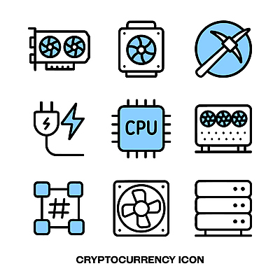아이콘 기술 전자제품 컴퓨터 자료 전기에너지 발굴 서버 CPU 가상화폐 블록체인 2D아이콘 스테이블코인 AI파일 돈 금융 에너지 컴퓨터부품 파일형식 벡터 4차산업