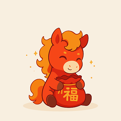 동물 캐릭터 디자인 행복 상징 컬러 일러스트 따뜻함 미소 앉기 귀여움 말_게임 행운 포근함 주머니 즐거움 개성 놀기 2026년 아기자기 일러캐릭터 병오년 붉은말 붉은말캐릭터 AI파일 감정 컨셉 모션 표정 말_동물 감각 연도 말캐릭터 파일형식 벡터