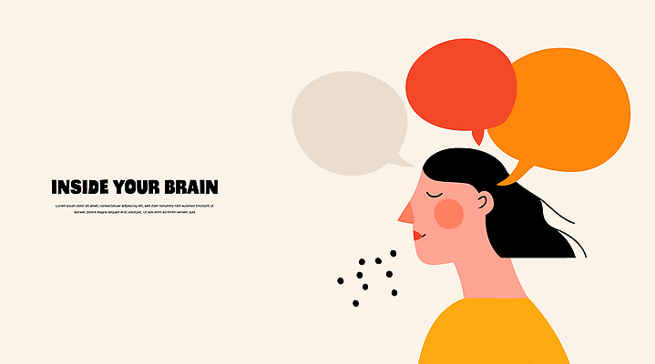 디자인 감정 예술 컬러 말풍선 생각 일러스트 추상 아이디어 소녀 정보 표현 감각 뇌 그림 심플 창의성 창작 국내일러스트 AI파일 여자 어린이 컨셉 무늬 파일형식 벡터