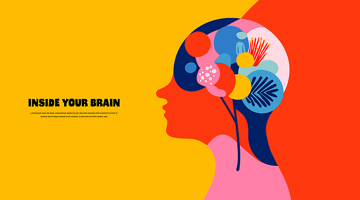 모양 디자인 감정 예술 상징 컬러 일러스트 아이디어 사람 머리 표현 감각 뇌 심리 상상력 창의성 국내일러스트 AI파일 컨셉 신체부위 파일형식 벡터