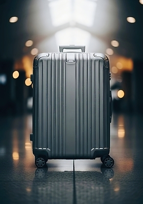 JPG 편집이미지 여행 가방 조명 여행객 캐리어 짐 대기 실버 공항 출발 수하물 수화물 여행준비 체크인 터미널 편집실사 잡화 노년 컨셉 교통시설 사람 여행가방 CG 준비 파일형식