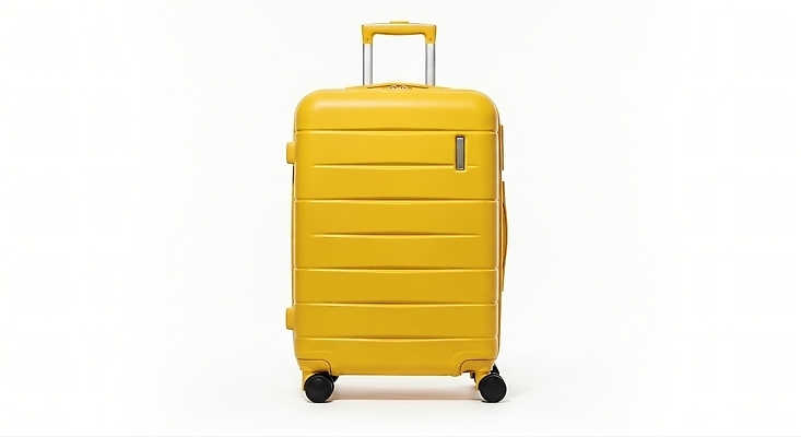 JPG 편집이미지 디자인 여행 이동 가방 휴가 손잡이 노란색 캐리어 짐 바퀴 모던 여행용품 소재 편리함 수화물 편집실사 잡화 컬러 컨셉 여행가방 CG 오브젝트 파일형식