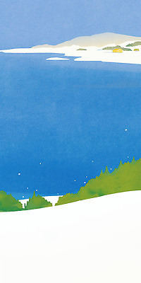 JPG 계절 겨울 일러스트 자연 하늘 산 풍경 파란색 햇빛 고요 지역 뷰티풀 흰눈 산맥 국내일러스트 컬러 눈_날씨 태양 생태계 파일형식