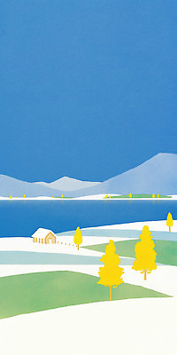 JPG 나무 호수 크리스마스 겨울 일러스트 자연 하늘 날씨 산 밝음 풍경 파란색 농장 평화 고요 수면 뷰티풀 평야 국내일러스트 식물 계절 기념일 컬러 컨셉 농업 물 생태계 파일형식