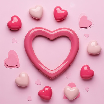 JPG 편집이미지 디자인 분홍색 컬러 백그라운드 사랑 이벤트 장식 귀여움 하트 메시지 중앙 심볼 오브젝트 편집실사 모양 감정 컨셉 CG 파일형식