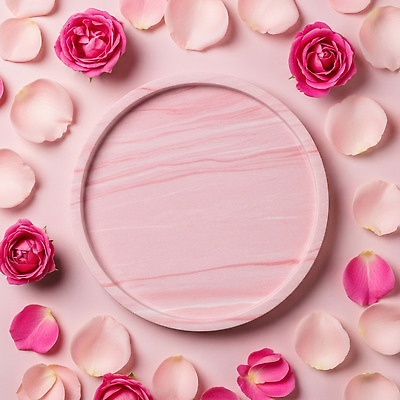 JPG 편집이미지 접시 디자인 꽃잎 꽃 분홍색 컬러 자연 식탁 탁자 장식 장미 봄 오브젝트 화사함 뷰티풀 편집실사 식물 식기 계절 가구 컨셉 CG 생태계 파일형식