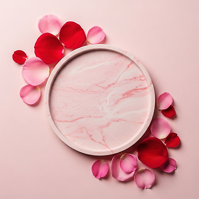 JPG 편집이미지 꽃잎 분홍색 컬러 백그라운드 자연 쟁반 장식 빨간색 장미 우아함 상차림 대리석 부드러움 편집실사 꽃 컨셉 재료 감각 CG 생태계 파일형식