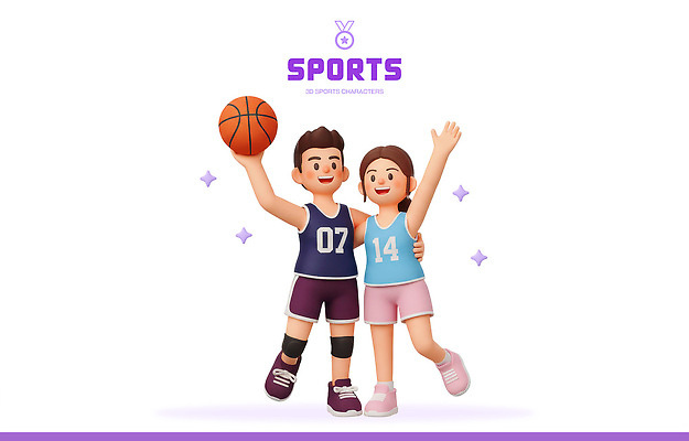 PSD 편집이미지 캐릭터 옷 여자 남자 어린이 스포츠 모션 협력 농구 3D캐릭터 운동 기쁨 표현 즐거움 상호작용 편집3D 감정 건강 사람 3D 구기 파일형식