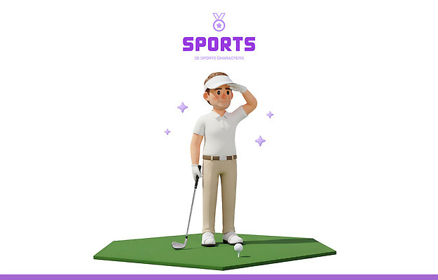 PSD 편집이미지 캐릭터 스포츠 골프 모션 골프장 3D캐릭터 초록색 운동 귀여움 인사 즐거움 클럽 비율 편집3D 감정 컬러 컨셉 스포츠시설 건강 3D 구기 예절 파일형식