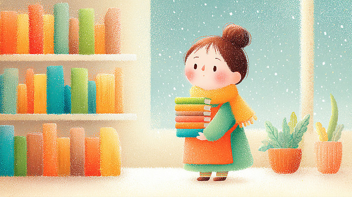 JPG 식물 행복 감정 창 어린이 겨울 일러스트 책장 실내 따뜻함 책 컬러풀 목도리 아기 분위기 도서관 읽기 스토리 국내일러스트 잡화 계절 교육 무기 컬러 가구 컨셉 모션 사람 내부 파일형식