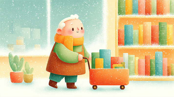 JPG 노년 어린이 겨울 일러스트 가족 자연 휴식 따뜻함 건강 취미 책 평화 스카프 카트 도서관 읽기 즐거움 방문 국내일러스트 계절 교육 감정 컨셉 관계 모션 사람 성인 목도리 생태계 파일형식